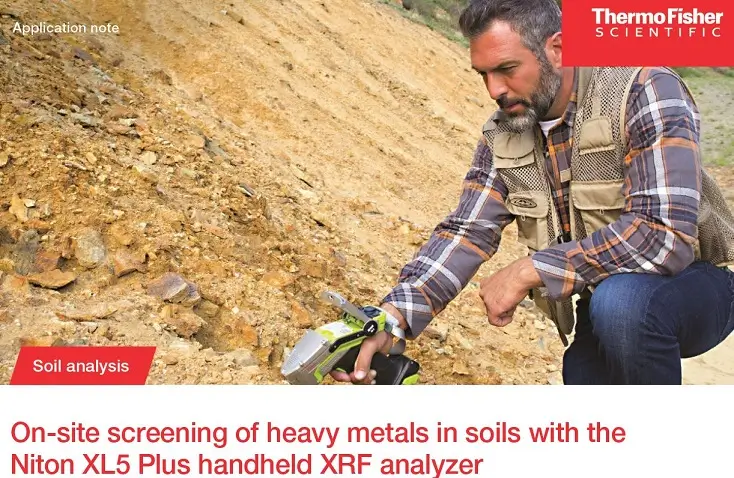 غربالگری در محل فلزات سنگین در خاک با استفاده از دستگاه XRF پرتابل Niton XL5 Plus
